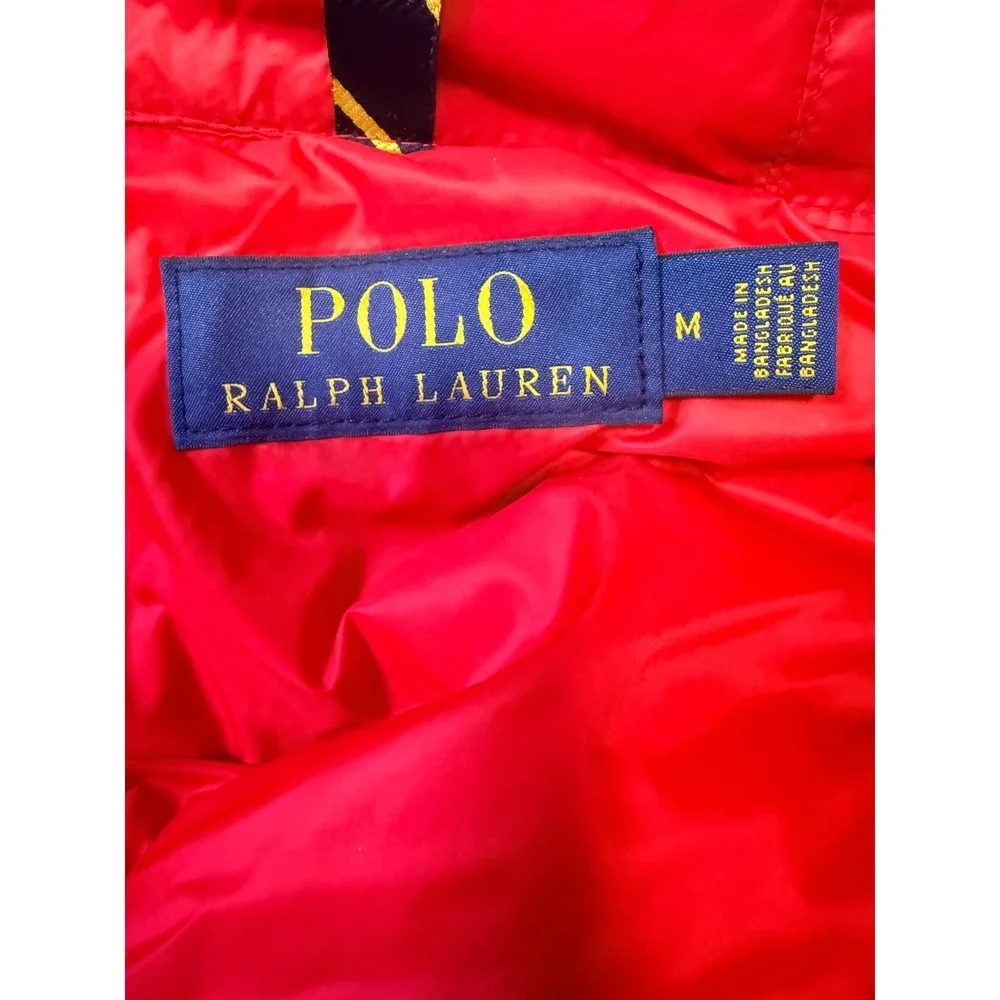 POLO RALPH LAUREN - Men's Puffer Vest - Red Quilted Full Zip - Size Medium
